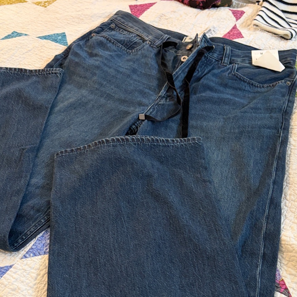 Madewell Low-Slung Baggy Jeans in Deep Blue